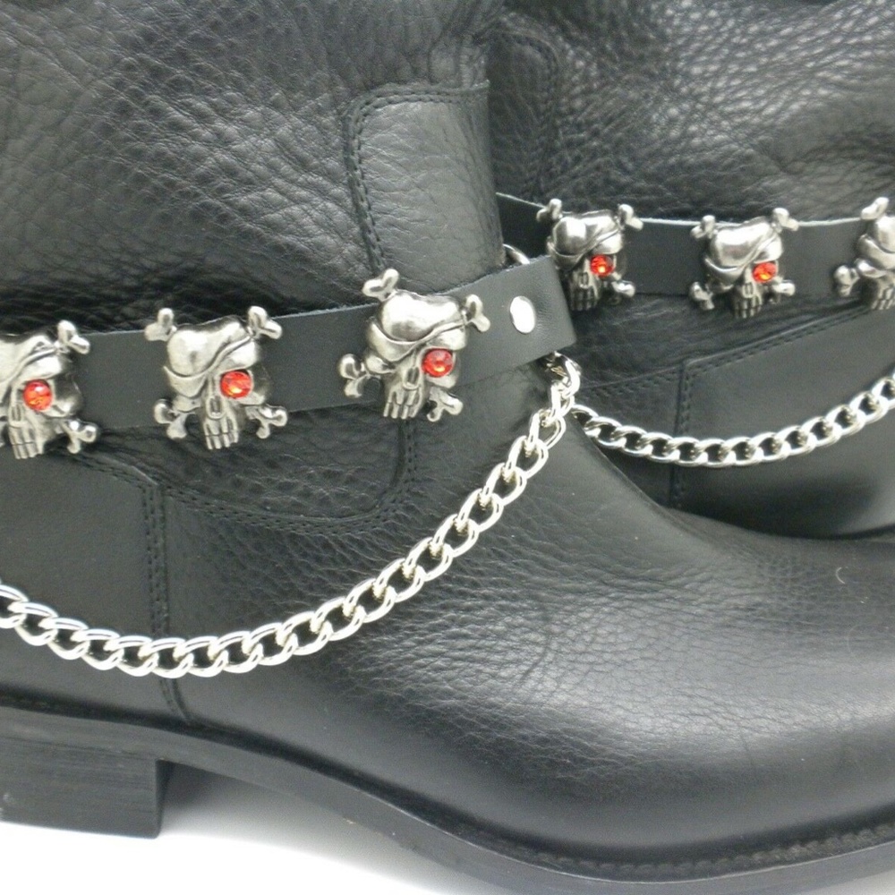 Pirate Leather Skull Boot Chain Boot Accessory Un…